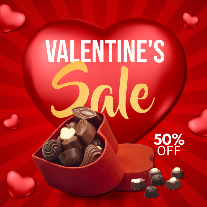 valentine's day retail, valentine's day sale Instagram Post template