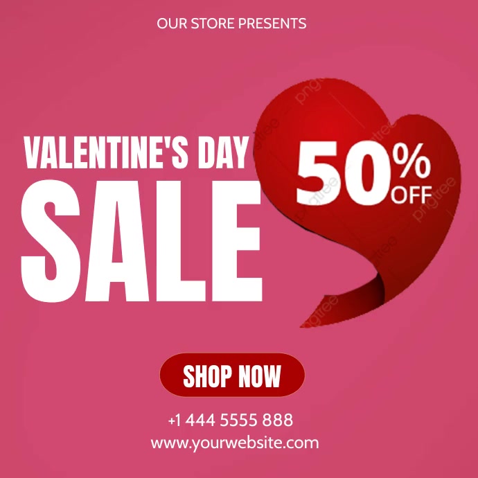 valentine's day retail flyer Wpis na Instagrama template