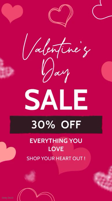 Valentine's day retail instagram story advert template