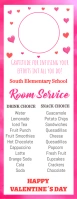 Valentine's Day Room Service Door Hanger Half Page Letter template