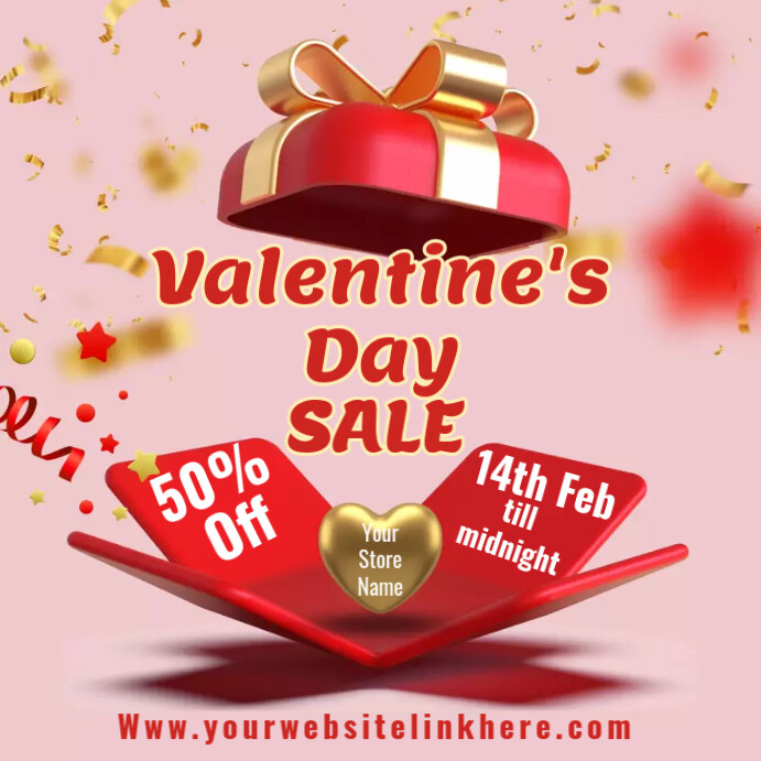 Valentine's Day Sale ads Template PosterMyWall