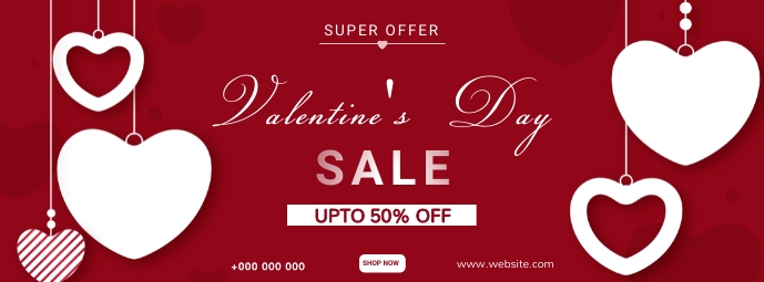 Valentine's day sale Facebook Cover Photo template