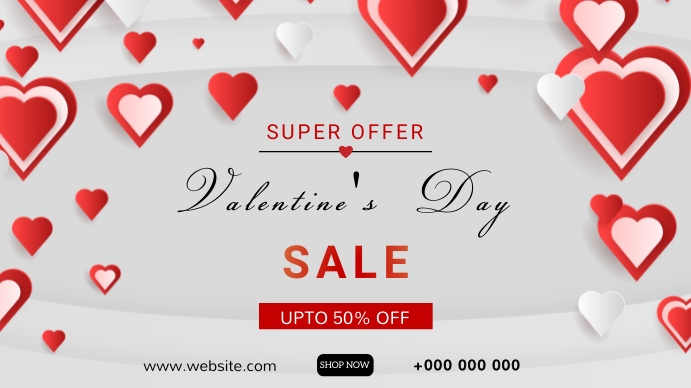Valentine's day sale Digital Display (16:9) template