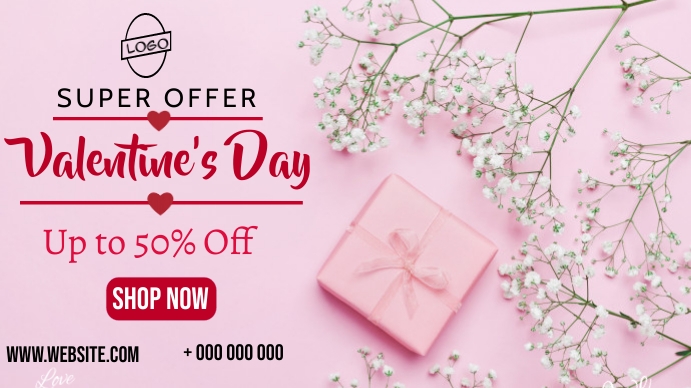 Valentine's day sale Digital Display (16:9) template