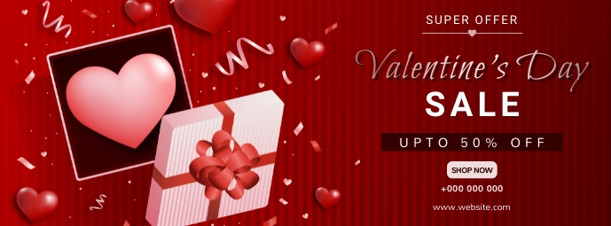 Valentine's day sale Zdjęcie w tle na Facebooka template