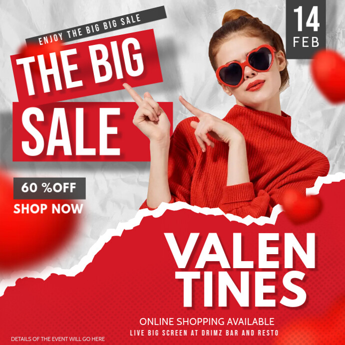 Valentine's day sale Instagram Post template