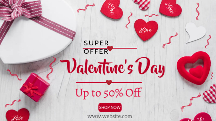 Valentine's day sale Ekran reklamowy (16:9) template