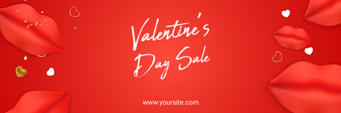 Valentine's Day Sale email header Nagłówek wiadomości e-mail template