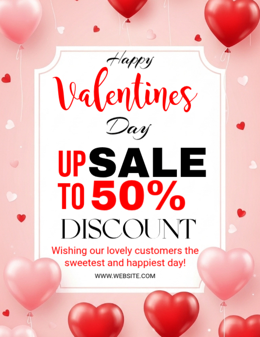 Valentine's Day Sale Flyer Template | PosterMyWall