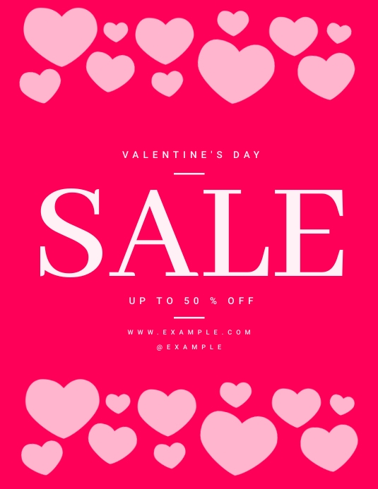 Valentine's Day Sale Flyer Hearts Template PosterMyWall