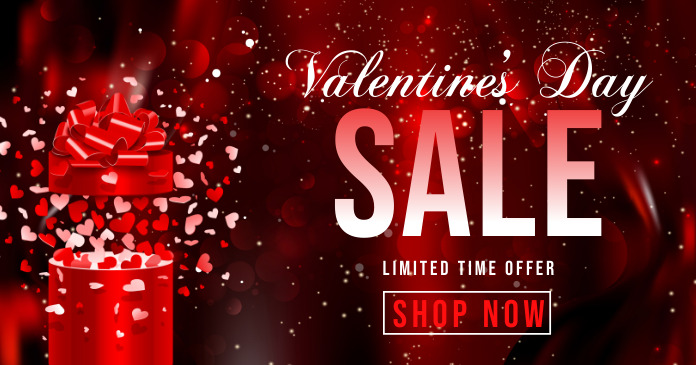 Valentine's Day Sale Flyer Template Facebook Shared Image