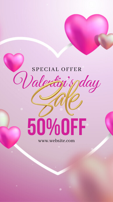 Valentine's day sale instagram story template