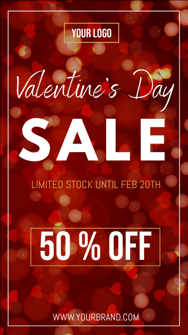 Valentine's day sale instagram story template