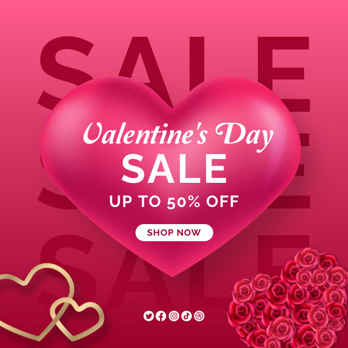 Valentine's Day Sale Poster Template PosterMyWall