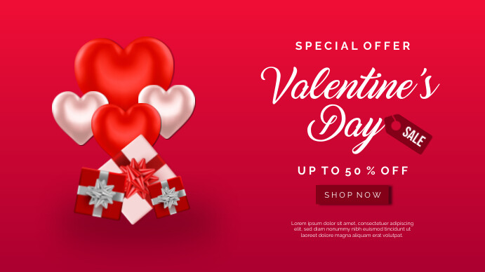 Valentine's Day Sale Retail Template Digital Display (16:9)
