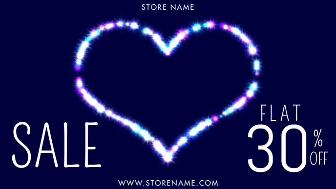 Valentine's Day Sale Template Facebook Cover Video (16:9)
