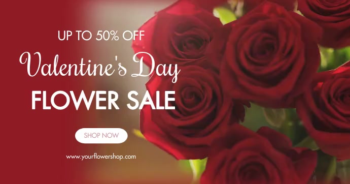 Valentine's Day Sale Template Obraz udostępniany na Facebooku