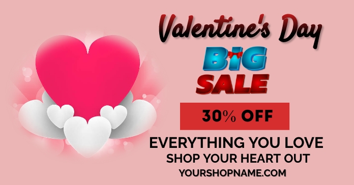 Valentine's Day sale template Reklama na Facebooka