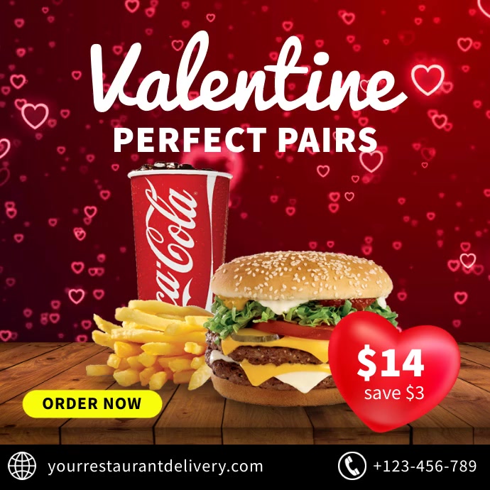 Valentine's Day Sale Template Wpis na Instagrama