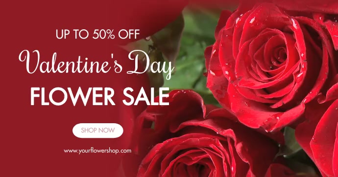 Valentine's Day Sale Template Obraz udostępniany na Facebooku