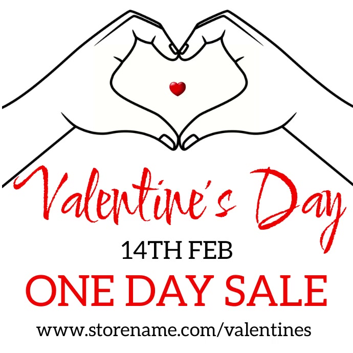 Valentine's Day Sale Video Template Kwadrat (1:1)