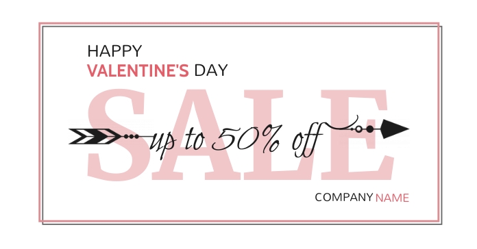 Valentine's day sales advertisement design te Reklama na Facebooka template