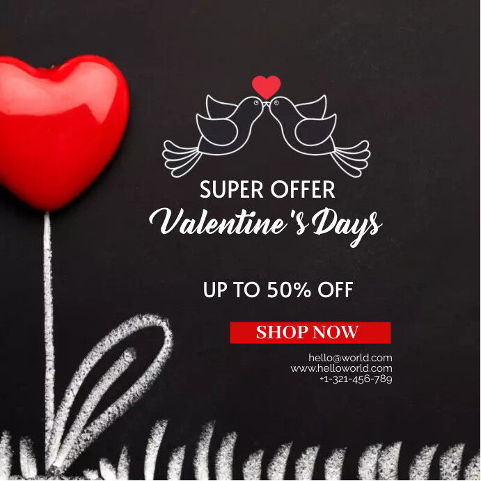 Valentine's day sales post Template PosterMyWall