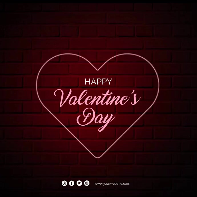 Valentine's Day Social Media Animation Kwadrat (1:1) template