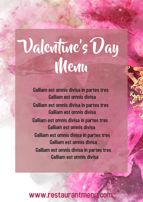 Valentine's day special menu Template | PosterMyWall