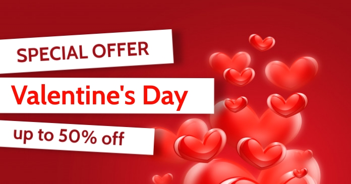 Valentine's day special offer template design Obraz udostępniany na Facebooku