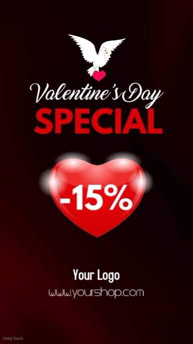 Valentine's Day Special Story Heart Sale Ad template