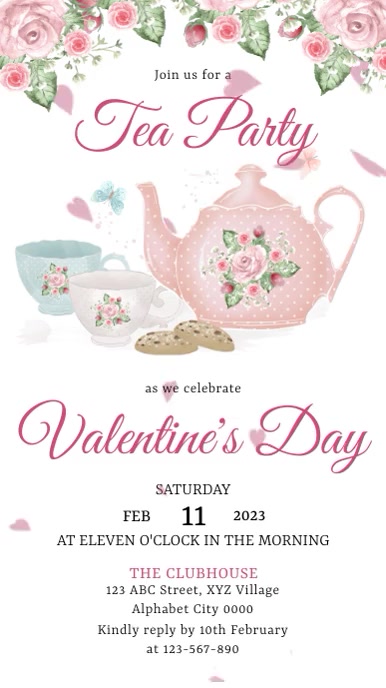 Valentines Tea Party Invitations Template Valentine Tea Party Valentines Tea Party Invitations Template Valentine Tea Party