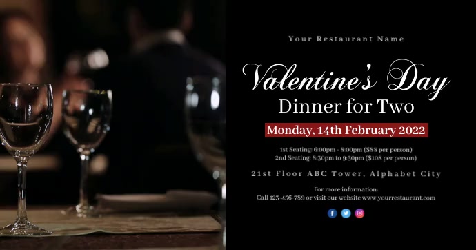 Valentine's Day Template Obraz udostępniany na Facebooku
