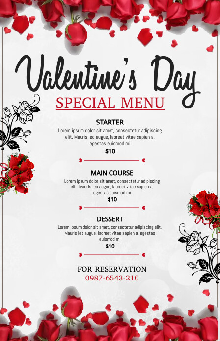 Valentine's Day Template Half Page Wide