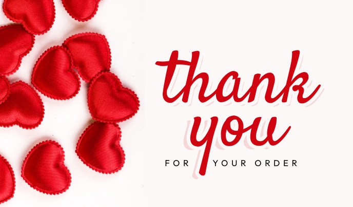 Valentine's Day Thank You For Your Order Etykietka doczepna template