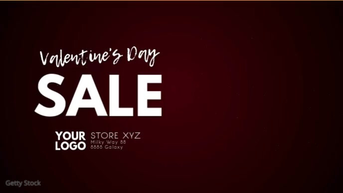 Valentine's Day Video Cover Header Heart Ad Film w tle na Facebooka (16:9) template