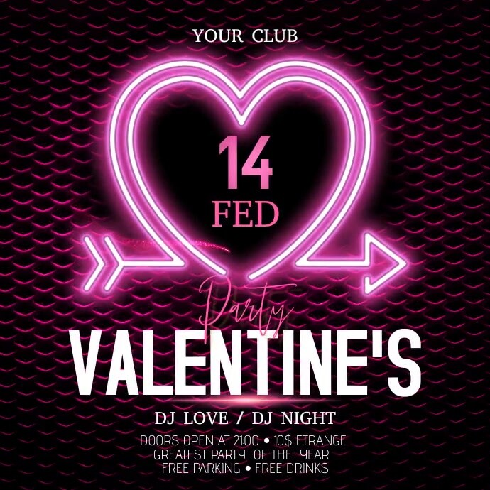 Valentine's Day Video Kwadrat (1:1) template