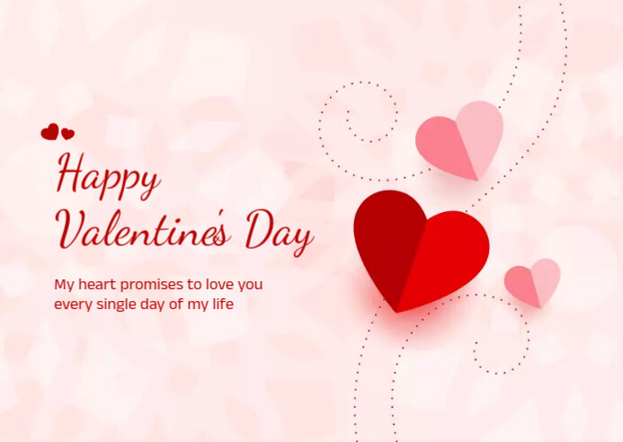 Valentine's Day Wishes Card Postcard template