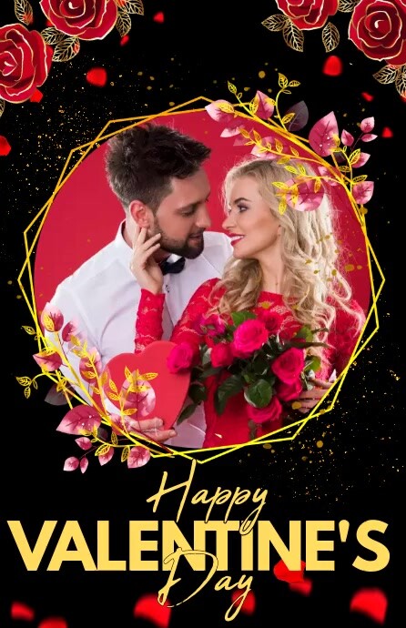 valentine's Szeroki pół strony template