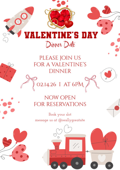 Valentine's Dinner Date A4 template