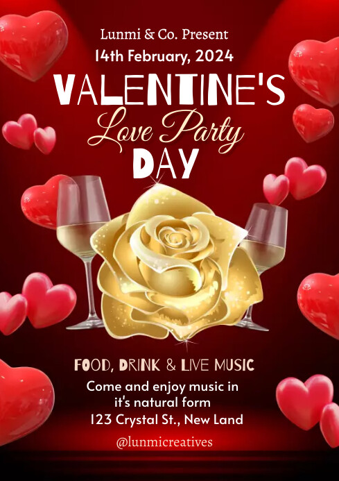 Valentine's dinner Template | PosterMyWall