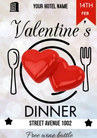 valentine's dinner A3 template