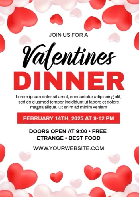 Valentine's Dinner Template | PosterMyWall