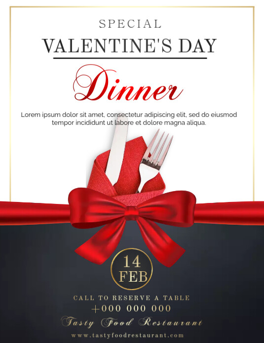 Valentine's Dinner Flyer (US Letter) template