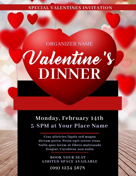 Valentine's dinner Template | PosterMyWall
