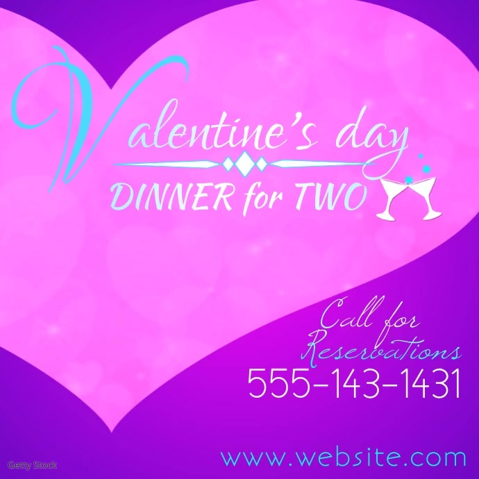 Valentine's Dinner for Two Video Kwadrat (1:1) template