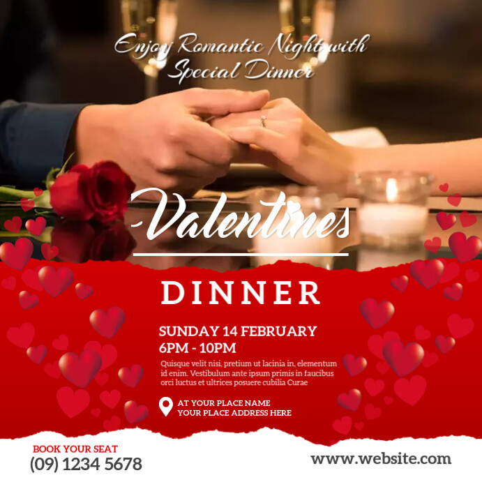 Valentine's Dinner Instagram Post template