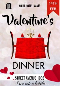 valentine's dinner template A3