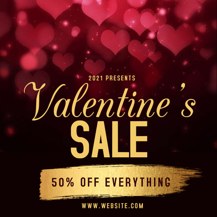 valentine's discount SALE event TEMPLATE Kwadrat (1:1)