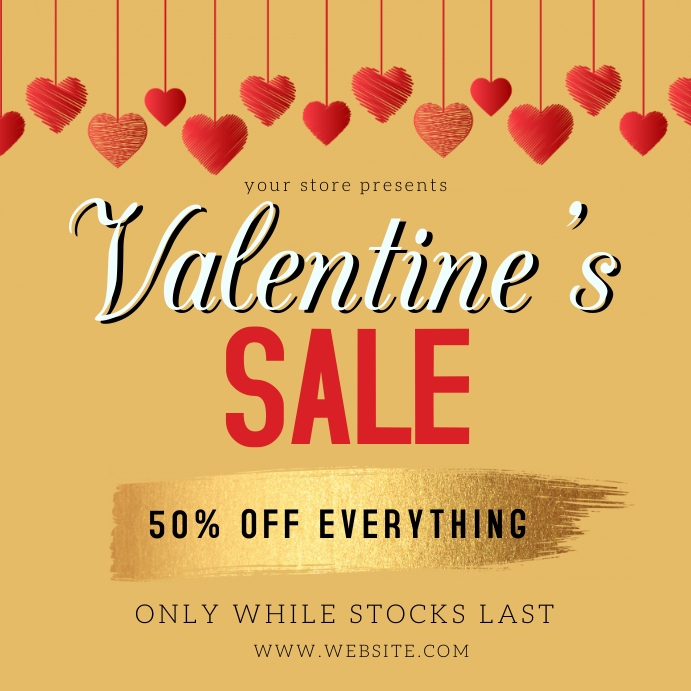 valentine's discount SALE event TEMPLATE PosterMyWall